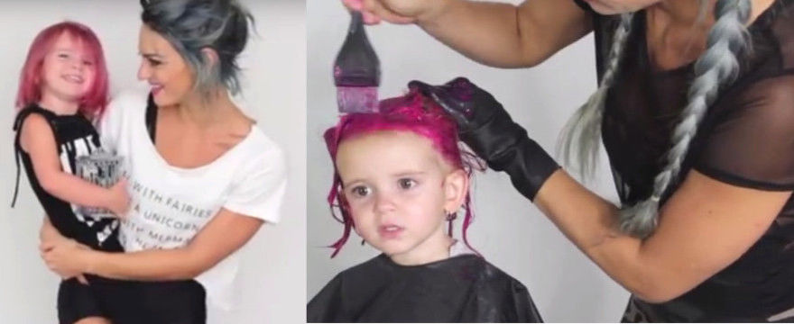 Pomalowała 2-letniej córce włosy na różowo - PRZESADA?